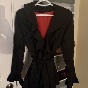 Willi Smith Black Ruffle Jacket